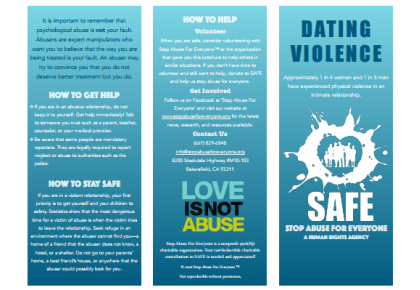 Dating Violence Brochure